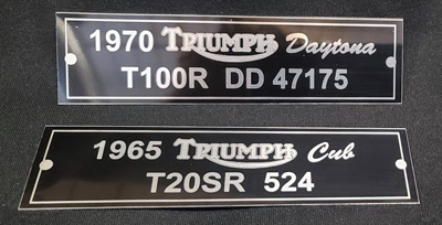 Custom engraved motorcyle items, Doug's Engraver's Den Custom engraved motorcyle items, Doug's Engraver's Den
