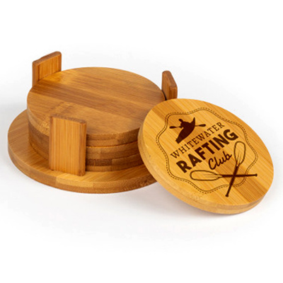 Custom engraved eco-friendly bamboo coasters, Doug's Engraver's Den Custom engraved eco-friendly bamboo coasters, Doug's Engraver's Den