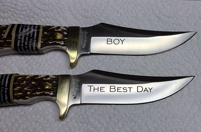 Custom engraved personalized knives, Doug's Engraver's Den Custom engraved personalized knives, Doug's Engraver's Den