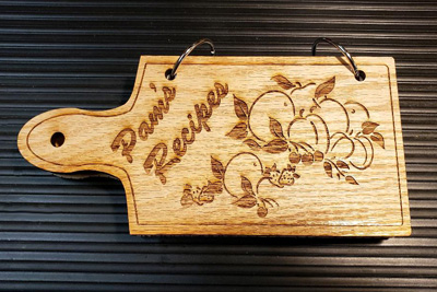 Engraved recipe card holder, Doug's Engraver's Den Engraved recipe card holder, Doug's Engraver's Den