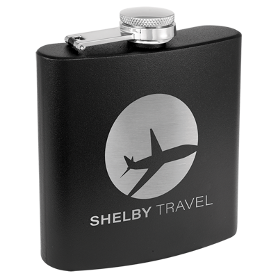 Custom engraved promotional travel flasks from Doug's Engraver's Den Custom engraved promotional travel flasks from Doug's Engraver's Den