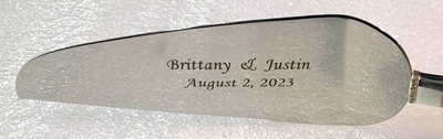 Custom engraved wedding cutlery, Doug's Engraver's Den Custom engraved wedding cutlery, Doug's Engraver's Den