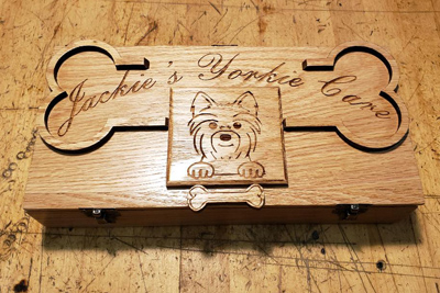 Top of Engraved Wooden Syringe Box for Dog Top of Engraved Wooden Syringe Box for Dog