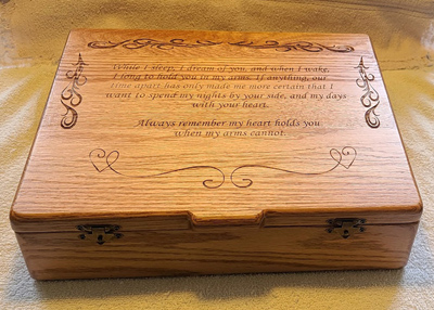 Custom engraved wooden box, Doug's Engraver's Den Custom engraved wooden box, Doug's Engraver's Den