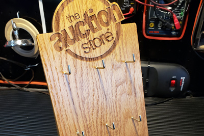 Engraved wooden sign with hooks, Doug's Engraver's Den Engraved wooden sign with hooks, Doug's Engraver's Den