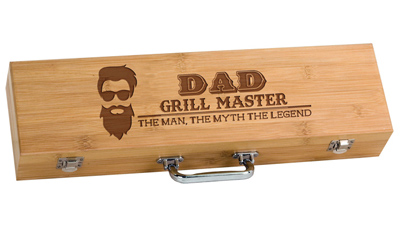 Custom engraved wood boxed grill sets from Doug's Engraver's Den Custom engraved wood boxed grill sets from Doug's Engraver's Den